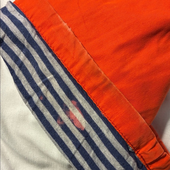 Mini Boden Orange Cargo Pants with Blue Striped Waistband - Picture 6 of 8